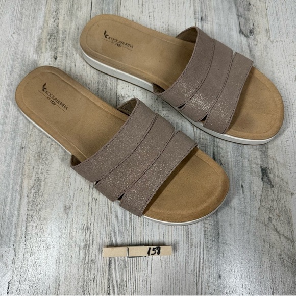 Koolaburra by UGG Taupe Suede Double Strap Slide Sandals #158 - Picture 9 of 11